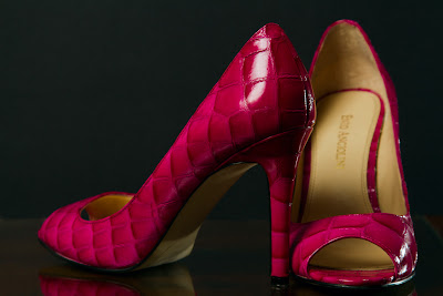 A pair of high heeled shoes