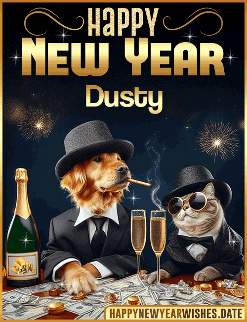 Happy New Year wishes gif Dusty