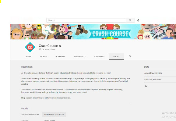 crash course youtube channel