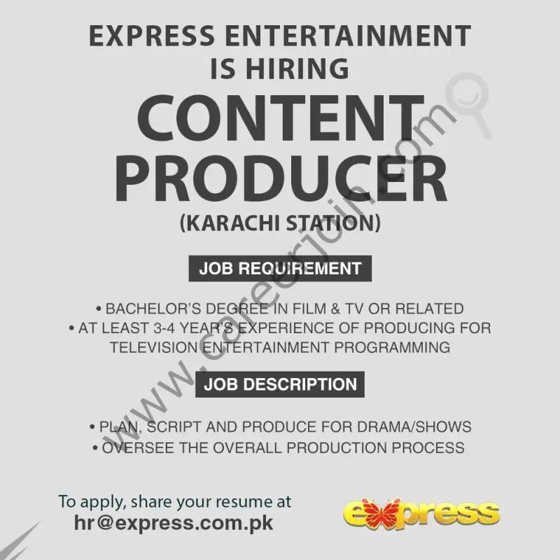 Express Entertainment Jobs Advertisement 2023