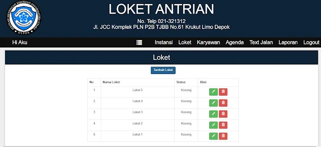 Aplikasi Loket Antrian Berbasis Codeigniter