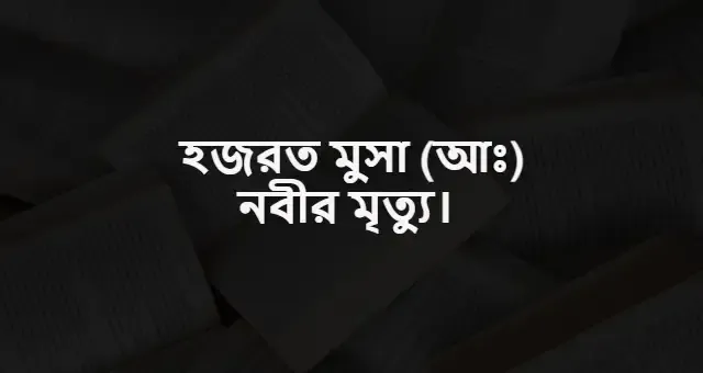 হজরত মুসা (আঃ) নবীর মৃত্যু - হজরত মুসা (আঃ) নবীর জীবন কাহিনী।