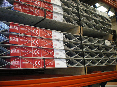 Masonry reinforcement, bed joint reinforcement, lintels, bricks, packaging, storage, 