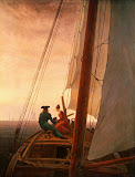 On a Sailing Ship by Caspar David Friedrich - Genre Paintings from Hermitage Museum