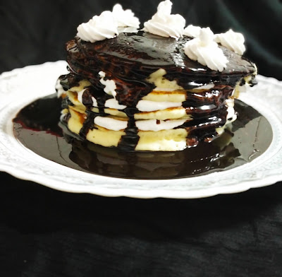 Eggless Chocolate Pancake