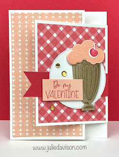 Stampin' Up! Share a Milkshake Valentine Double Flap Card + Video Tutorial #stampinup www.juliedavison.com