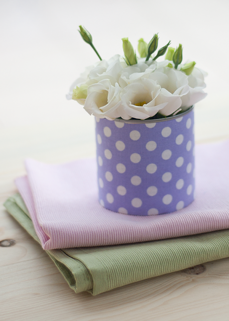 Tutorial jarron forrado de lunares - DIY polka dot vase