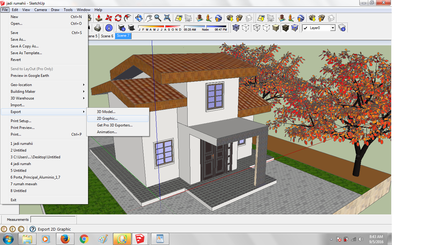 Cara Mengekspor Gambar Sketchup Gratis Ke JPG Tulisanku