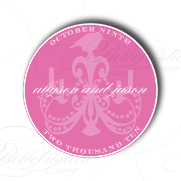 Damask Address Label Design for Brittany