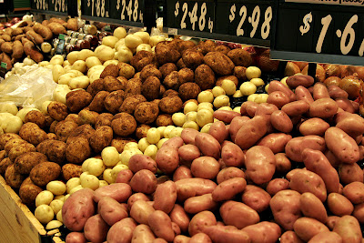 Market display of potato varieties