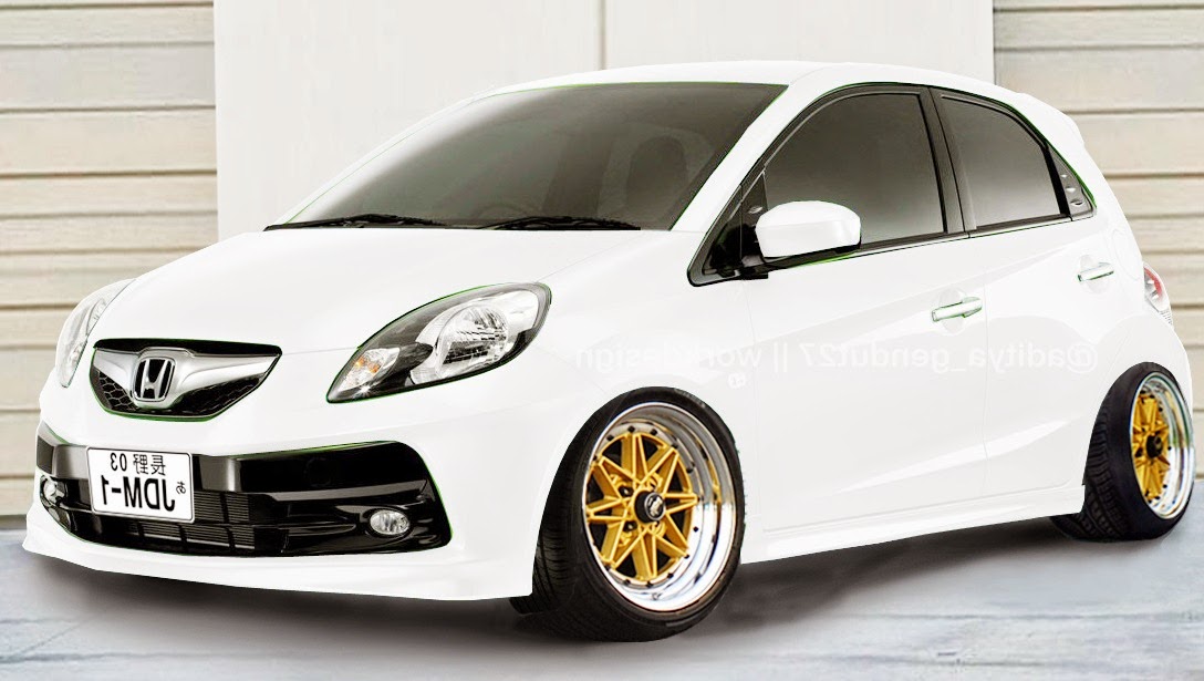 BonCel ModiF  Modifikasi  Honda  Brio  Putih  Velg Resing