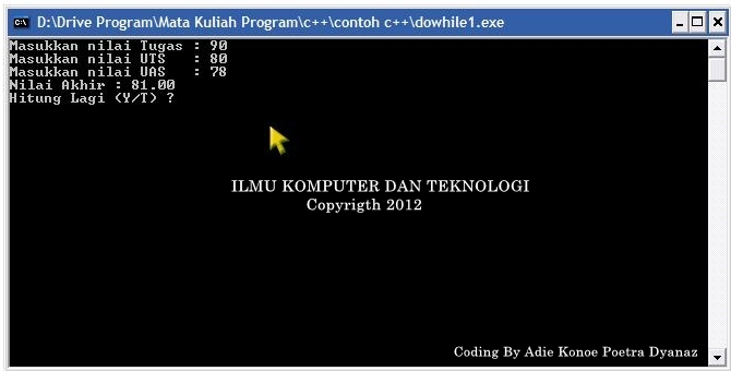 Zone Freeze: Contoh Program Do-While Menggunakan C++