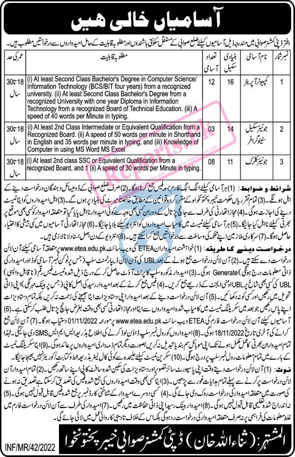 Deputy Commissioner Office Jobs 2022