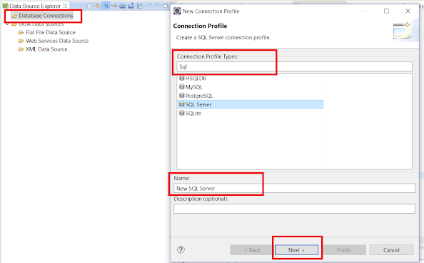 Step 2 - How to create Database connection profile in Eclipse