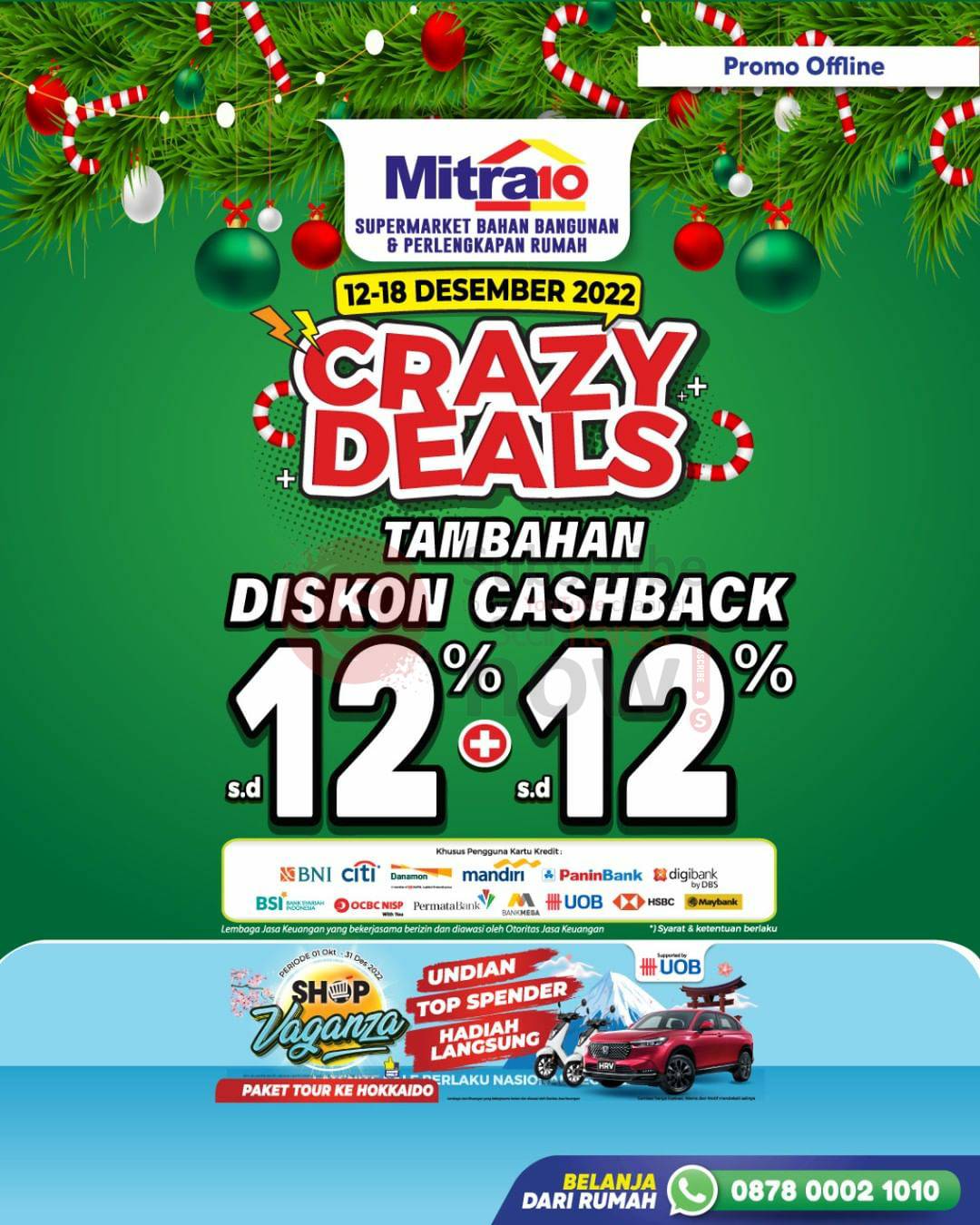 MITRA10 Promo 12.12 CRAZY DEALS – Diskon 12% + Cashback 12%