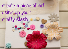how to create a piece of art using up your craft stash