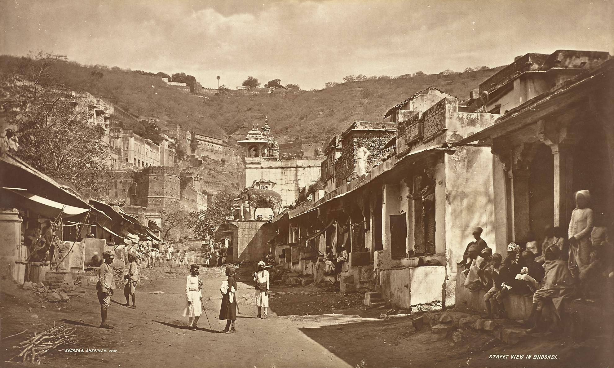 Street View of Bundi, Hadoti, Rajasthan, India | Rare & Old Vintage Photos (1900)