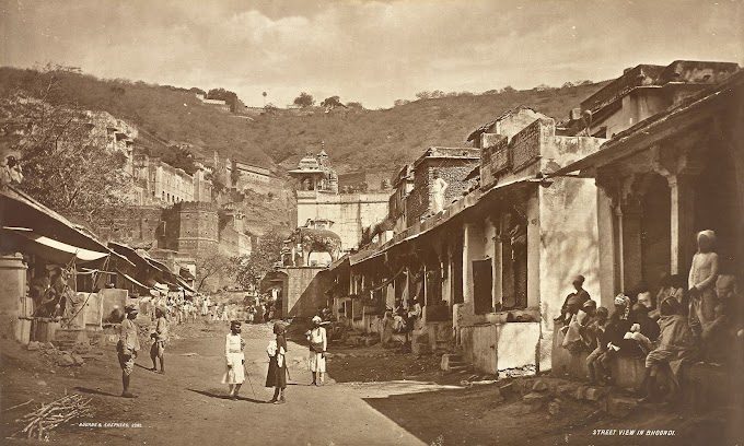 Street View of Bundi, Hadoti, Rajasthan, India | Rare & Old Vintage Photos (1900)