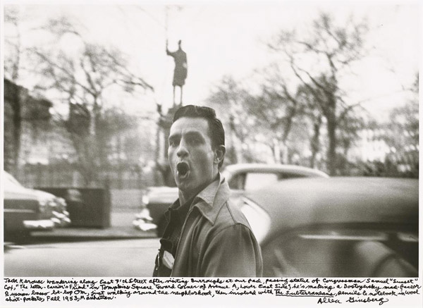 Jack Kerouac wandering along East 7th street after visiting Burroughs at our 