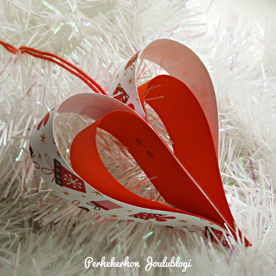 Kuva: Askartele helppo joulukoriste paperista: ripustettava sydän