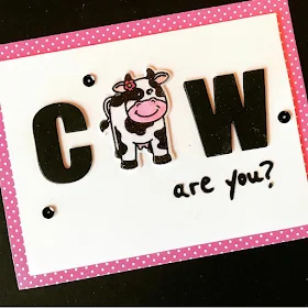 Sunny Studio Stamps: Miss Moo Customer Card by Sande Woodson
