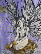 Fairy Painting Mixed Media on Canvas  11x14