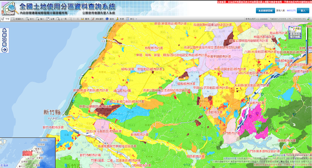 全國土地使用分區資料查詢系統(內政部營建署)介面-EricZhang