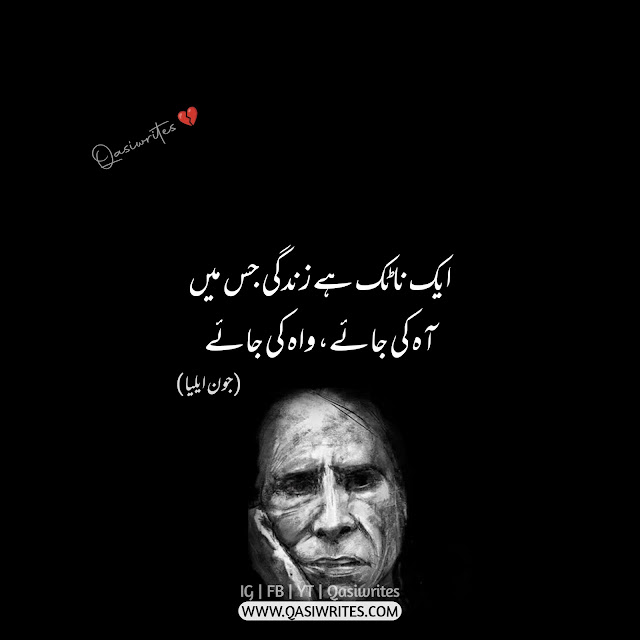 Jaun Elia Best Urdu Poetry in 2 Lines | John Elia Shayari - Qasiwrites