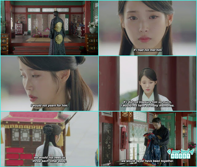  while leaving the palace hae soo then remember king wang so and cried is he hadn't met him she will not have regrets  - Moon Lovers Scarlet Heart Ryeo - Episode 19 (eng sub)