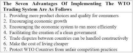 What are the seven advantages of following the WTO trading system?