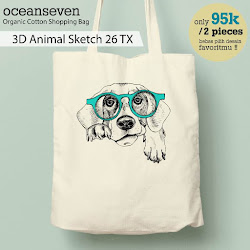 OceanSeven_Shopping Bag_Tas Belanja__Nature & Animal_3D Animal Sketch 26 TX