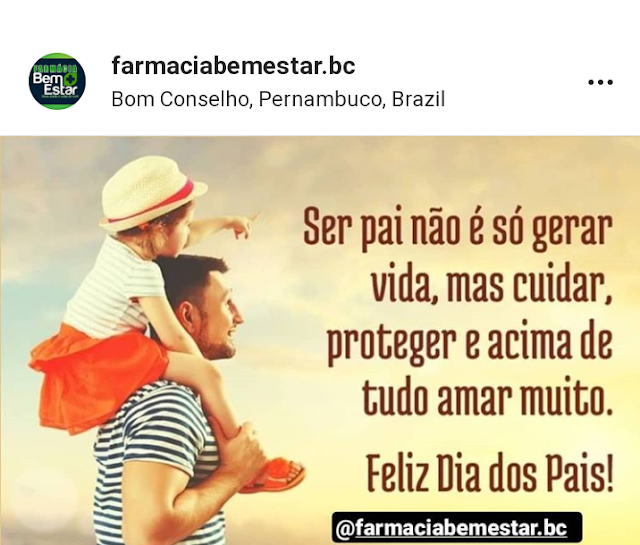 HOMENAGEM DA FARMÁCIA BEM ESTAR PARA TODOS OS PAIS