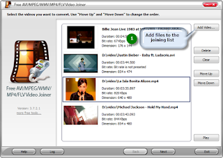 Free AVI/MPEG/WMV/MP4/FLV Video Joiner