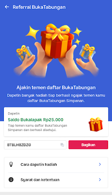 Kode Referral BukaTabungan di BukaLapak Bonus 25k Ribu