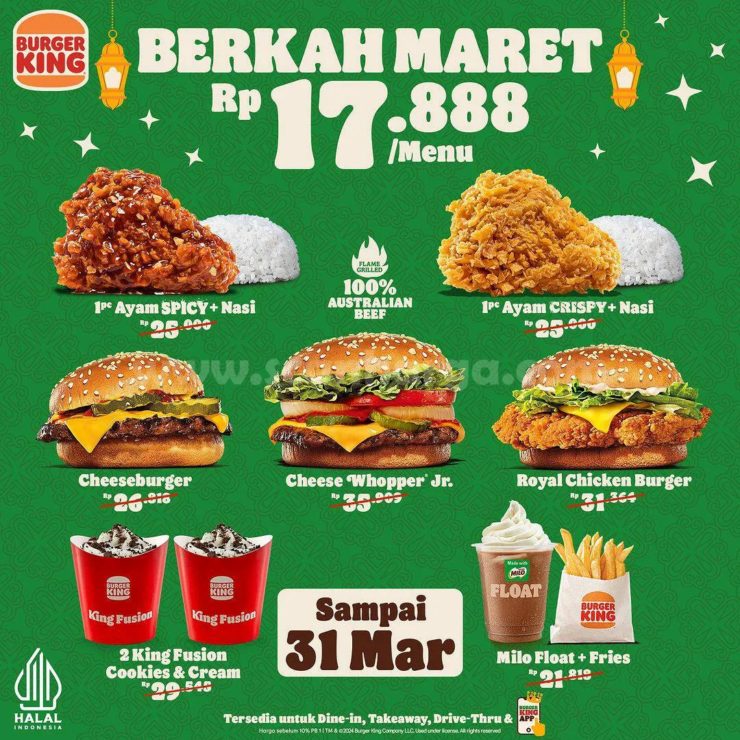 Promo BURGER KING BERKAH RAMADAN - Hanya Rp. 17.888 per menu