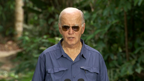 Biden says history is "watching us now" on climate as he makes first visit by sitting U.S. president to Amazon rainforest