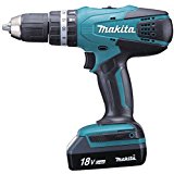 Makita HP457DWE - Taladro Percutor A Bateria 18V Litio-Ion 1.3 Ah