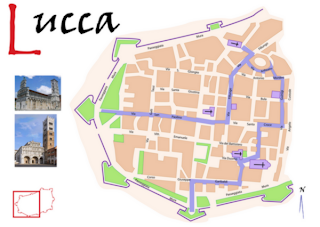 Plano de la audioguía de Lucca