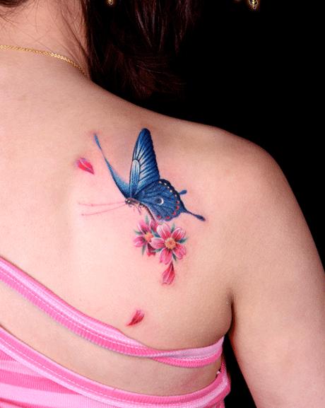 Butterflies And Flowers Tattoos Designs Butterfly tattoo design on the
