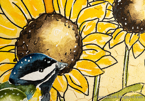 Layers of ink - Sunflowers and Birds Tutorial by Anna-Karin Evaldsson.