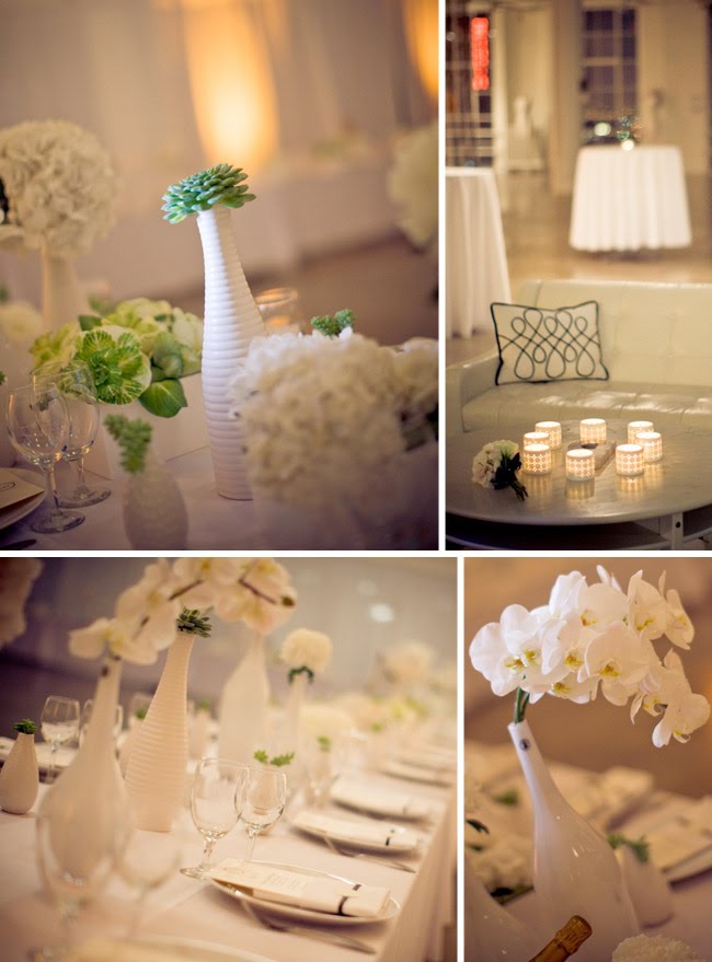I love these white on white flower arrangements and those orchids are 