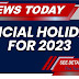 OFFICIAL HOLIDAYS FOR 2023