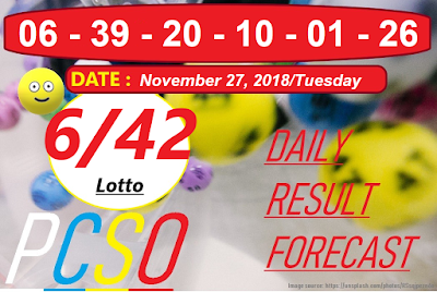 November 27, 2018 6/42 Lotto Result