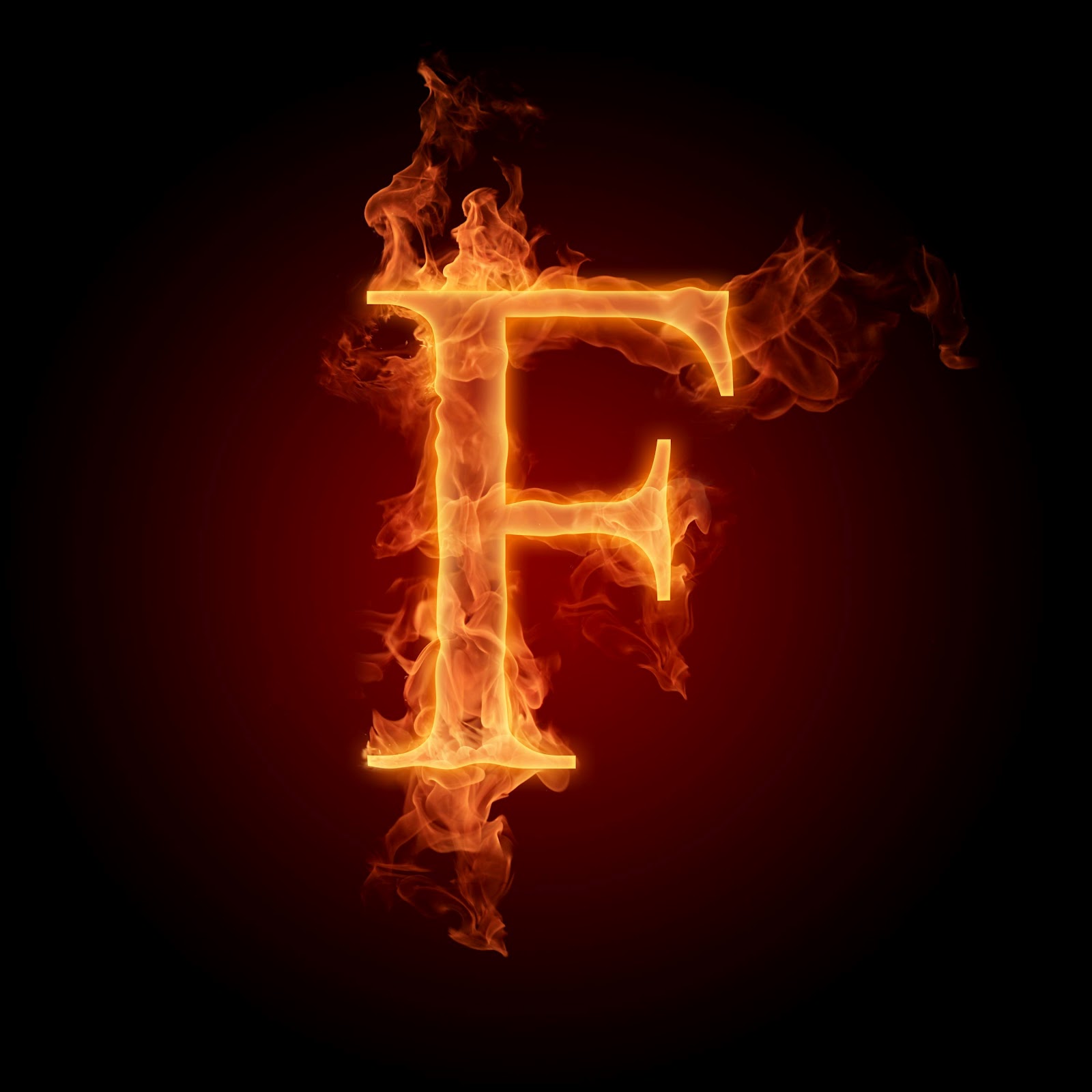 Burning Alphabet Wallpaper F