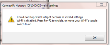 โปรแกรม connectify แจ้ง wi-fi disabled