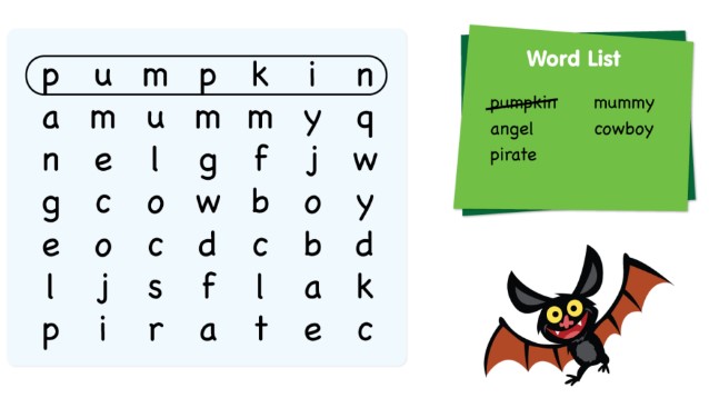 Easy Halloween Word Search 6