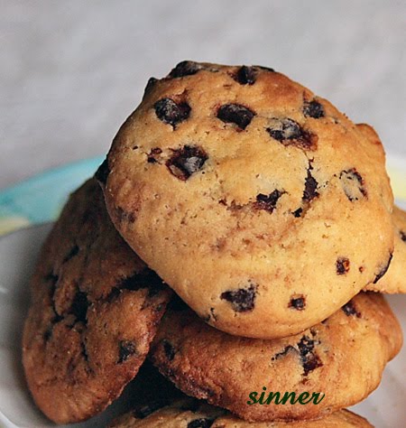 marbled choc chip cookies