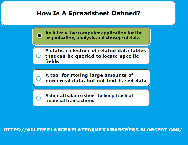 How is a spreadsheet defined answer