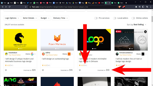 fiverr logo design page.