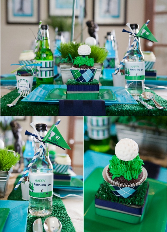 Father's Day Party Ideas | A Green Blue Argyle Golf PAR ...